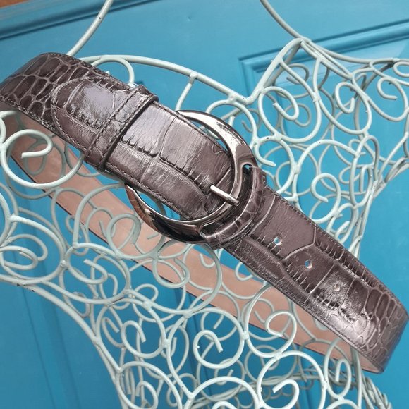 Genuine Leather Belt Alligator Embossed Wide Womens Real Patten Leather Belt M - Picture 16 of 16